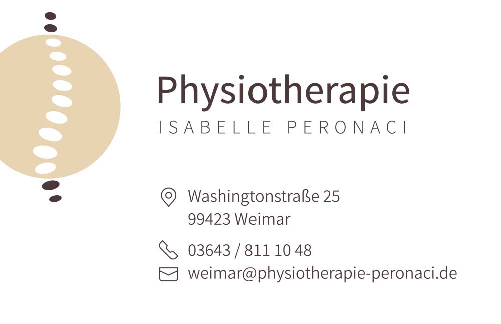 Physiotherapie Isabelle Peronaci Visitenkarte