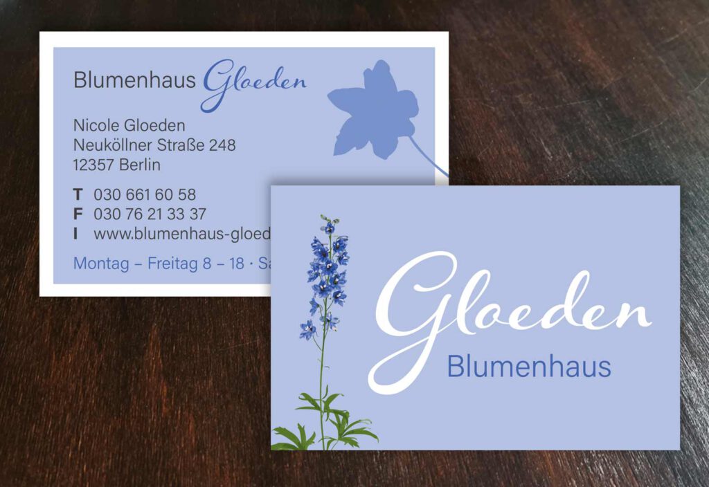 Visitenkarte Blumenhaus Gloeden